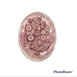 Vintage Pink Flower Plate